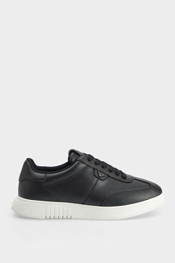 Кеды черные кожаные Emporio Armani