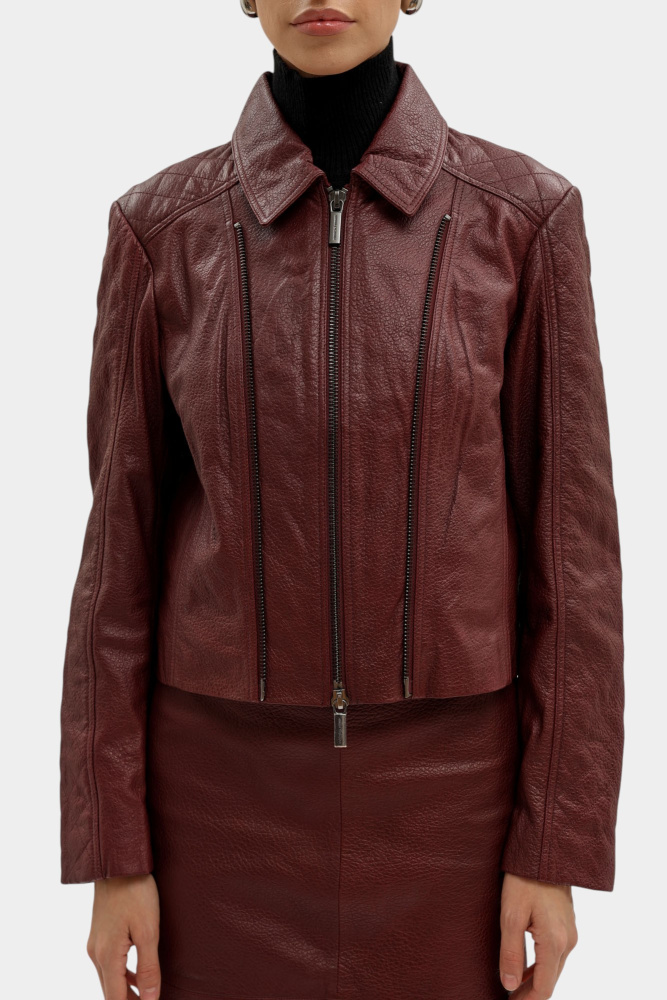 XW000654_AF16212 кожаная куртка armani exchange 