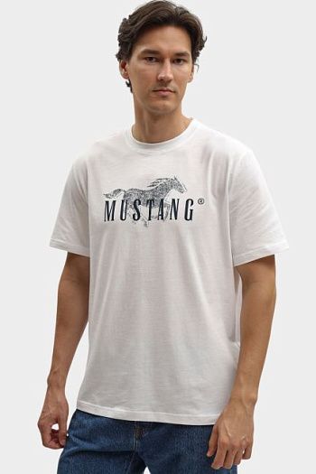 Футболка хлопковая белая Mustang