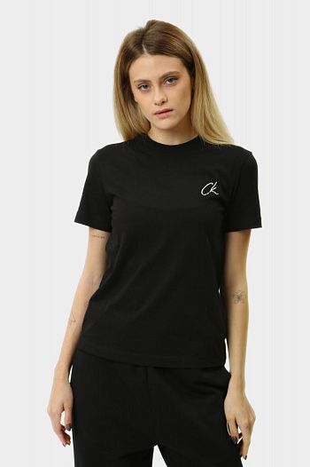 Футболка хлопковая черная Calvin Klein Jeans