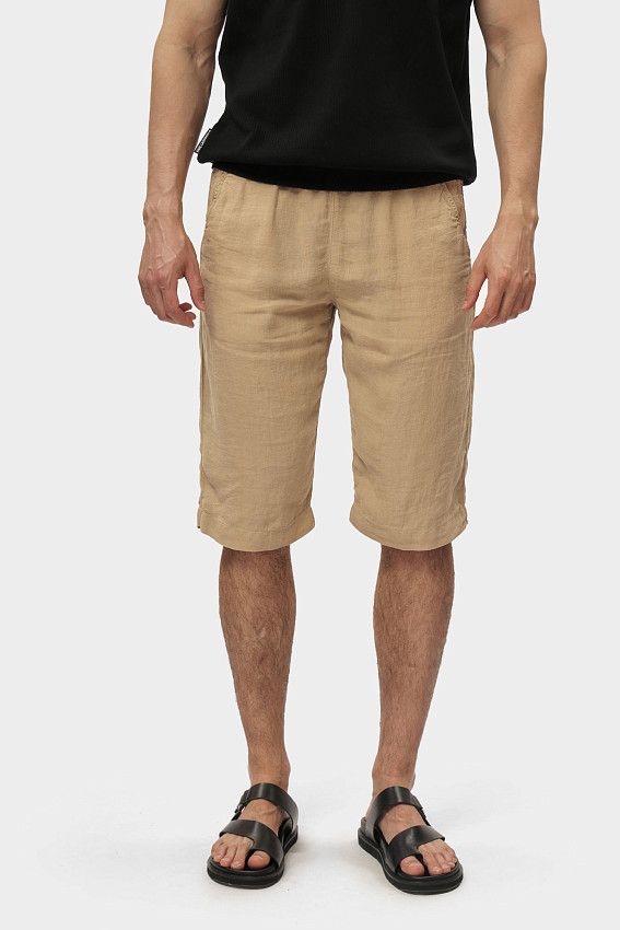 Шорты льняные Karl Lagerfeld Бежевый
