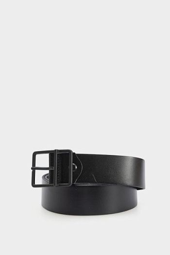 Ремень широкий кожанный черный Bikkembergs