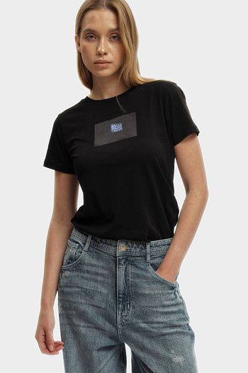 Футболка хлопковая черная Armani Exchange