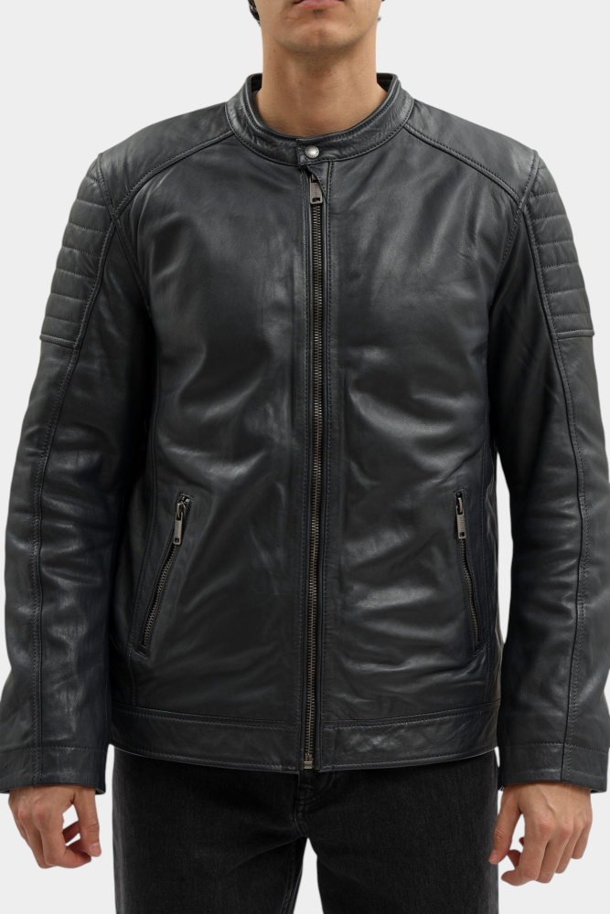 MU-M252-295 Куртка кожаная Mustang Синий