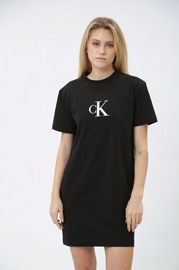 Платье хлопковое черное Calvin Klein Jeans