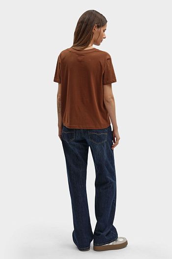 Футболка хлопковая коричневая Pepe Jeans
