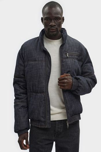 Куртка зимняя шерстяная синяя Bikkembergs