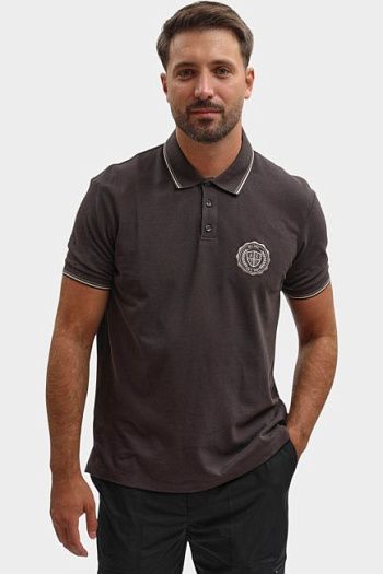Поло с коротким рукавом хлопковое коричневое Armani Exchange
