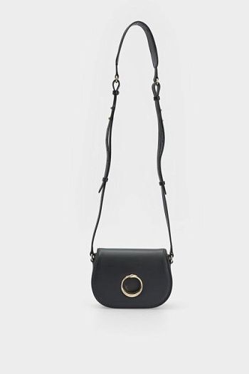 Сумка кросс-боди кожаная черная Trussardi