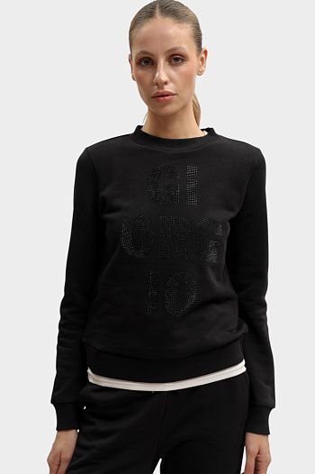 Свитшот хлопковый черный Armani Exchange