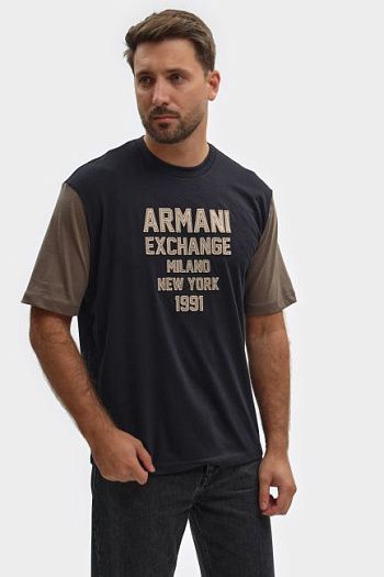 Футболка хлопковая черная Armani Exchange