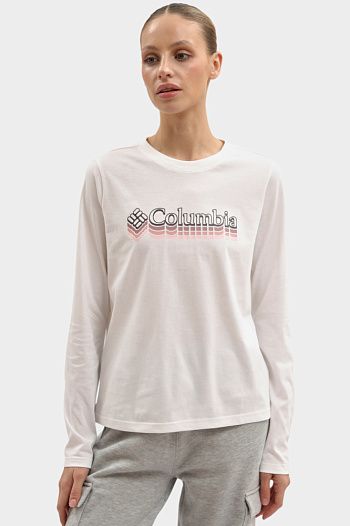 Лонгслив хлопковый белый Columbia