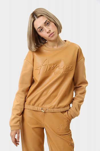 Свитшот хлопковый коричневый Armani Exchange