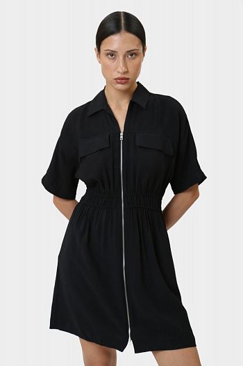 Платье из вискозы черное  Calvin Klein Jeans