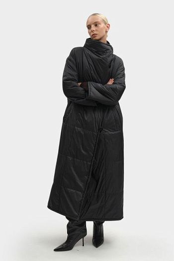 Пальто удлиненное черное Emporio Armani