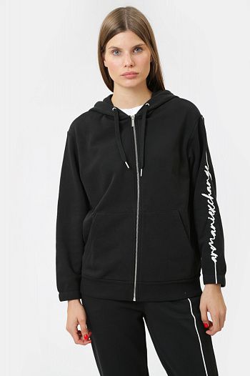 Толстовка с капюшоном хлопковая черная Armani Exchange