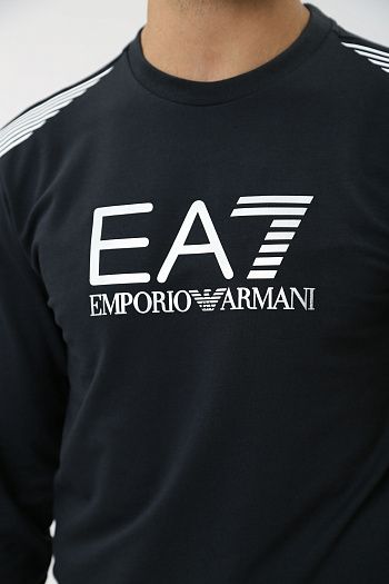 Свитшот хлопковый синий Armani Exchange