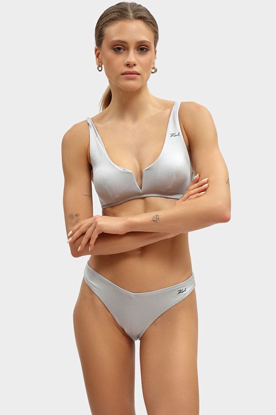 Верх от купального костюма Karl Lagerfeld Серебряный