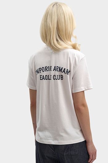 Футболка хлопковая белая Emporio Armani