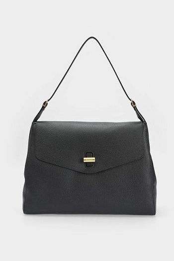 Сумка на плечо кожаная черная Trussardi