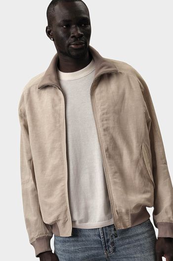 Бомбер  из вискозы серый Emporio Armani