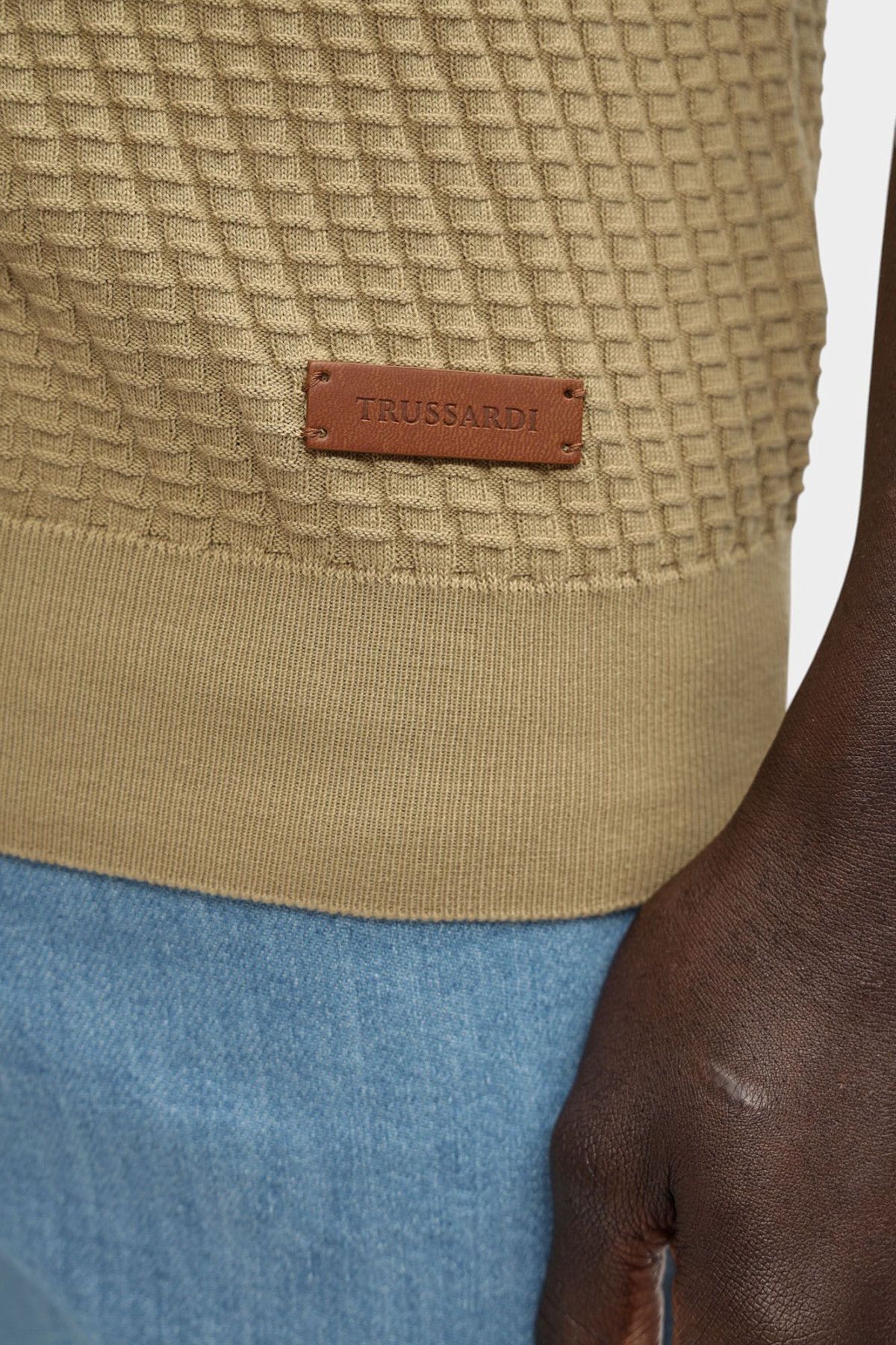 Поло трикотажное Trussardi Бежевый