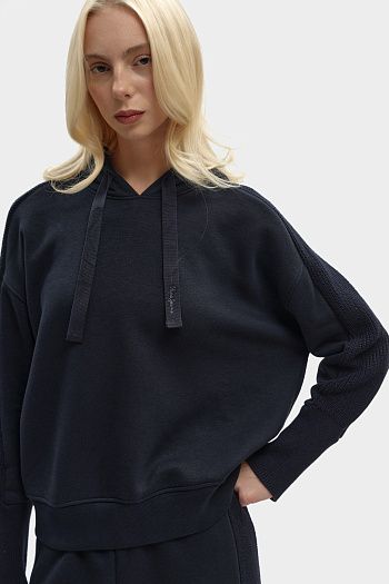 Толстовка хлопковая синяя Emporio Armani