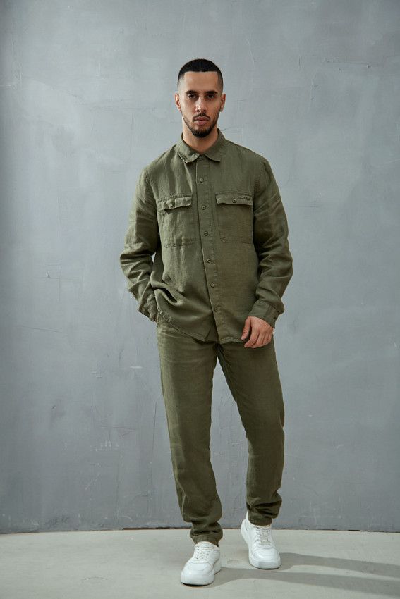 Брюки льняные Van Mich Зеленый