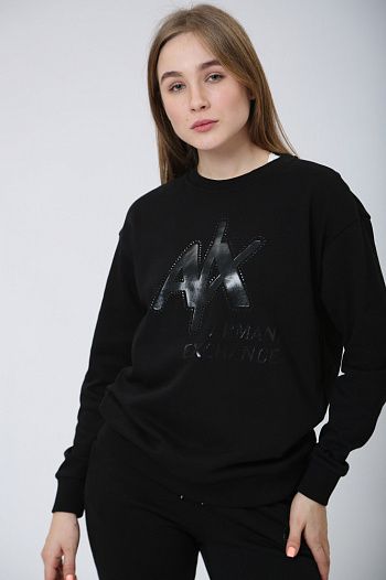 Свитшот хлопковый черный Armani Exchange