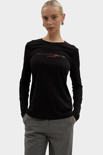 Лонгслив хлопковый черный Armani Exchange