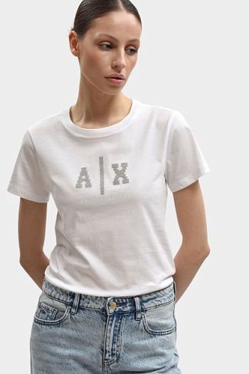Футболка хлопковая белая Armani Exchange