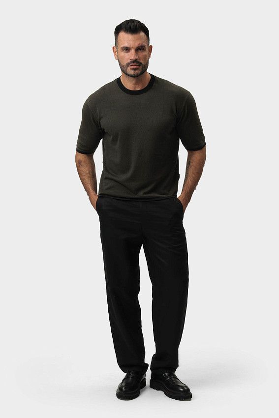 Брюки льняные Armani Exchange Черный