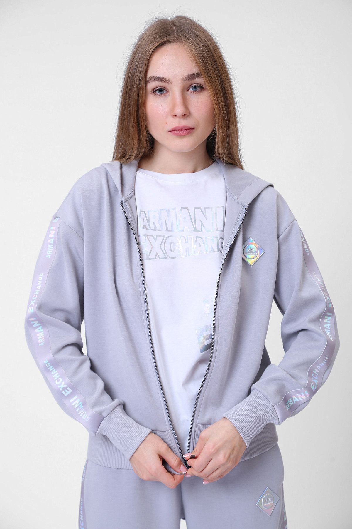 Толстовка с капюшоном Armani Exchange Фиолетовый