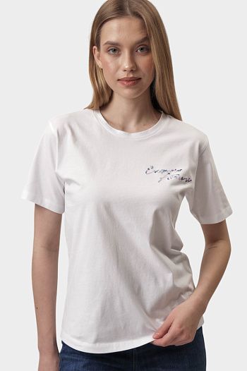 Футболка хлопковая белая Emporio Armani