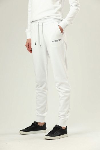 Брюки спортивные хлопковые белые Armani Exchange