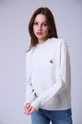 Свитшот хлопковый серый Calvin Klein Jeans