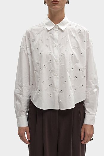 Рубашка хлопковая белая Armani Exchange