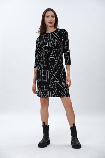 Платье хлопковое черное Armani Exchange