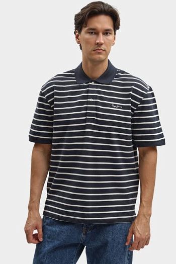 Футболка поло хлопковая синяя Pepe Jeans