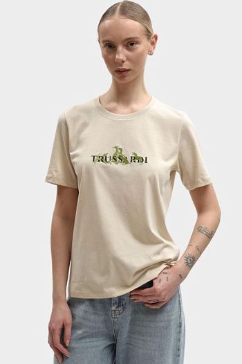 Футболка хлопковая бежевая Trussardi