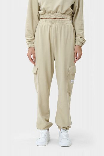 Брюки спортивные хлопковые бежевые Calvin Klein Jeans