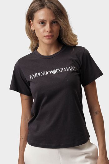 Футболка хлопковая синяя Emporio Armani