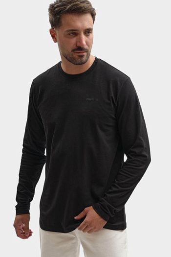 Лонгслив хлопковый черный Bikkembergs