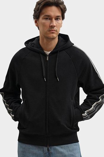 Худи хлопковое черное Emporio Armani