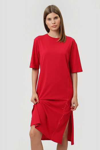 Платье хлопковое красное Armani Exchange