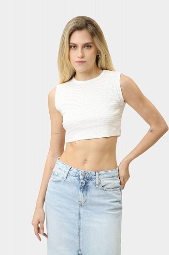 Топ хлопковый белый Calvin Klein Jeans