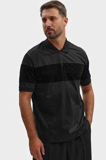 Поло с коротким рукавом хлопковое черное Armani Exchange