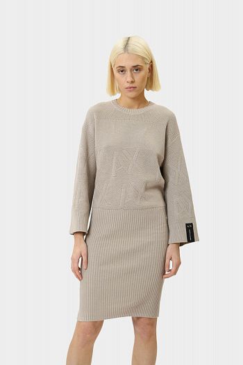 Платье хлопковое бежевое Armani Exchange
