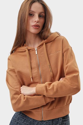 Толстовка хлопковая коричневая Armani Exchange