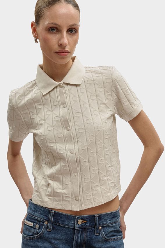 Поло Calvin Klein Jeans Молочный